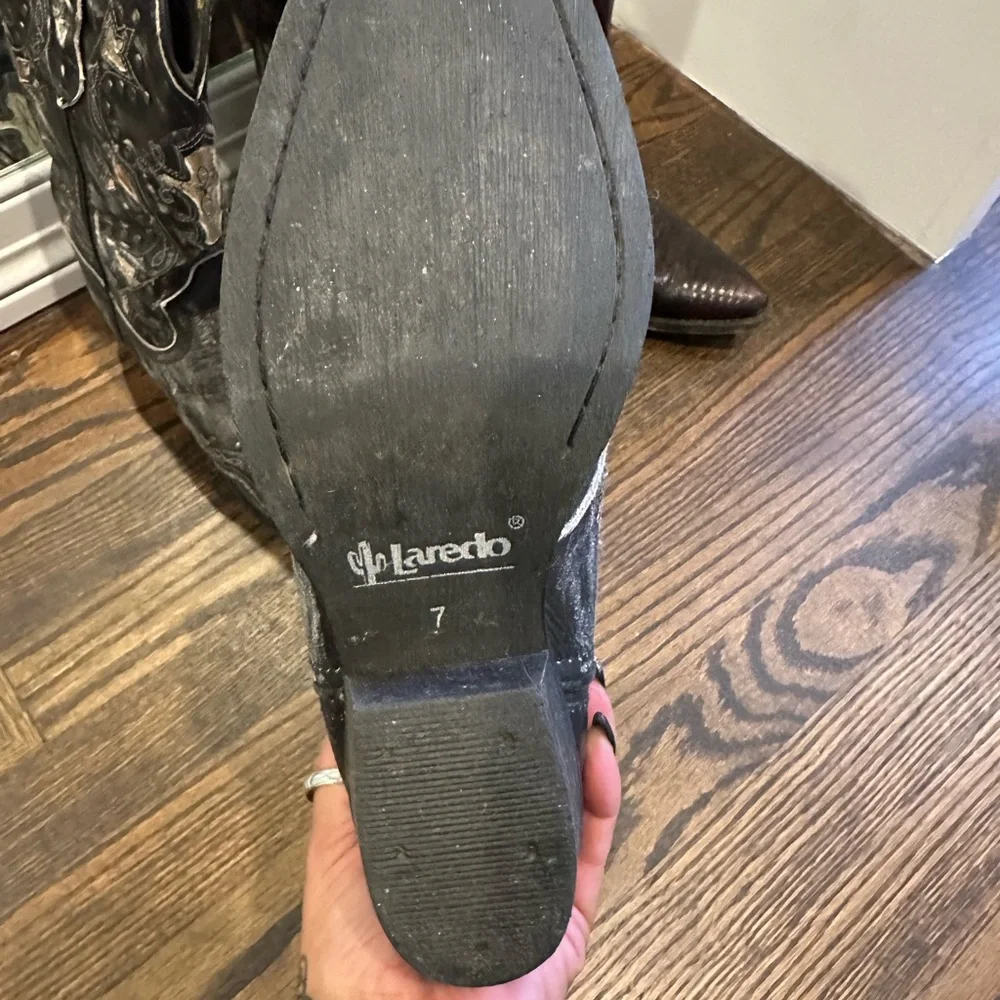 Laredo Black and grey distressed boots - Picture 5 of 7